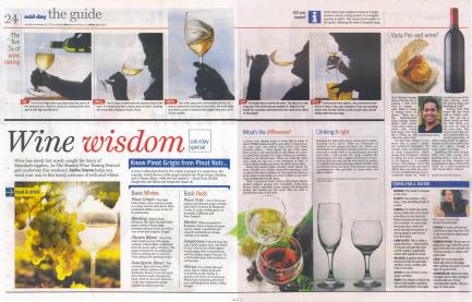 Sharing wine knowledge in Mid - Day 